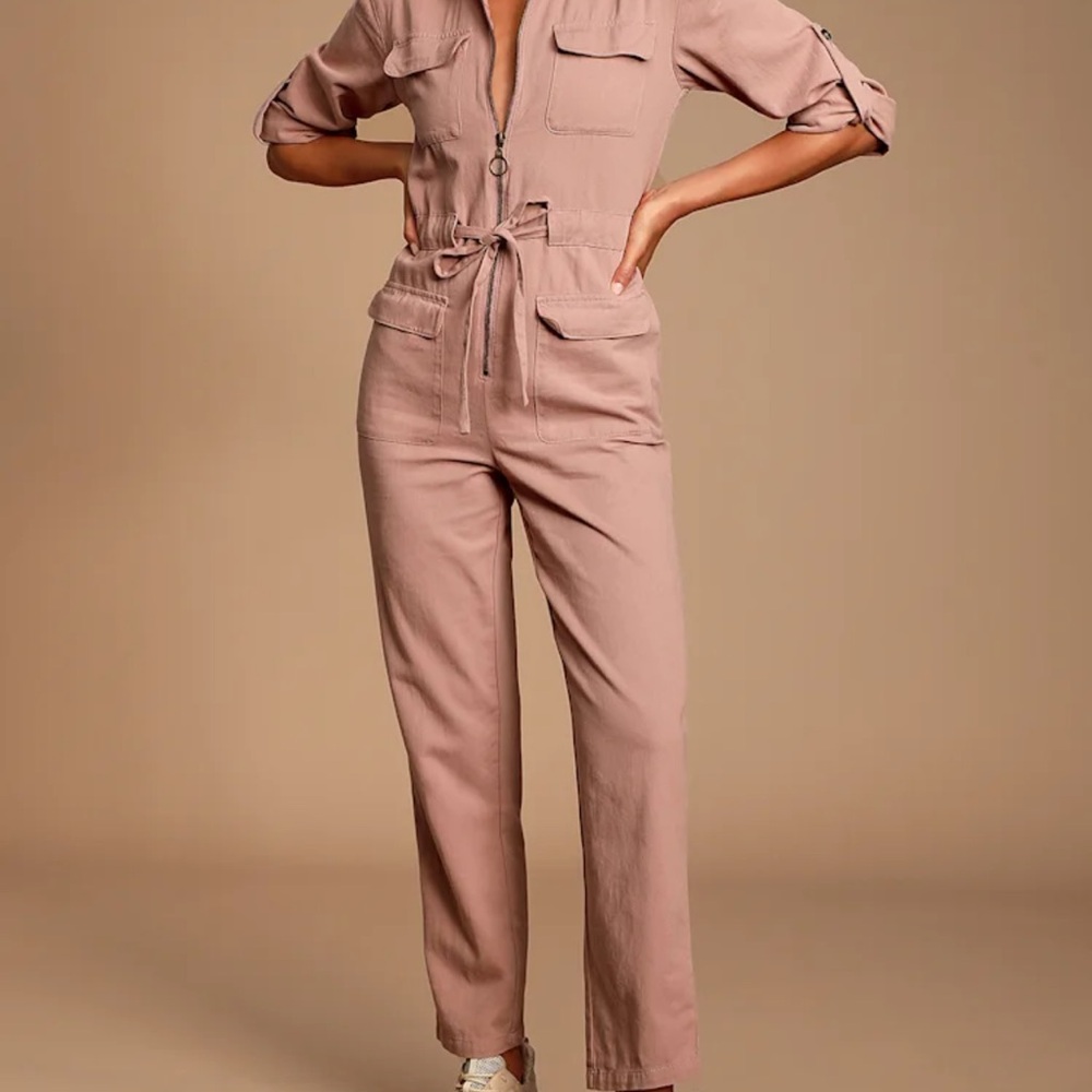 MP/D Utility Mauve Jumpsuit with Belted Waist size medium